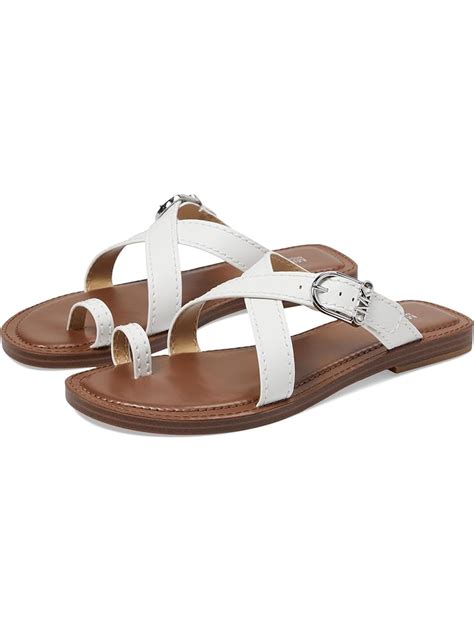 michael michael kors aubrey charm thong optic white vachetta